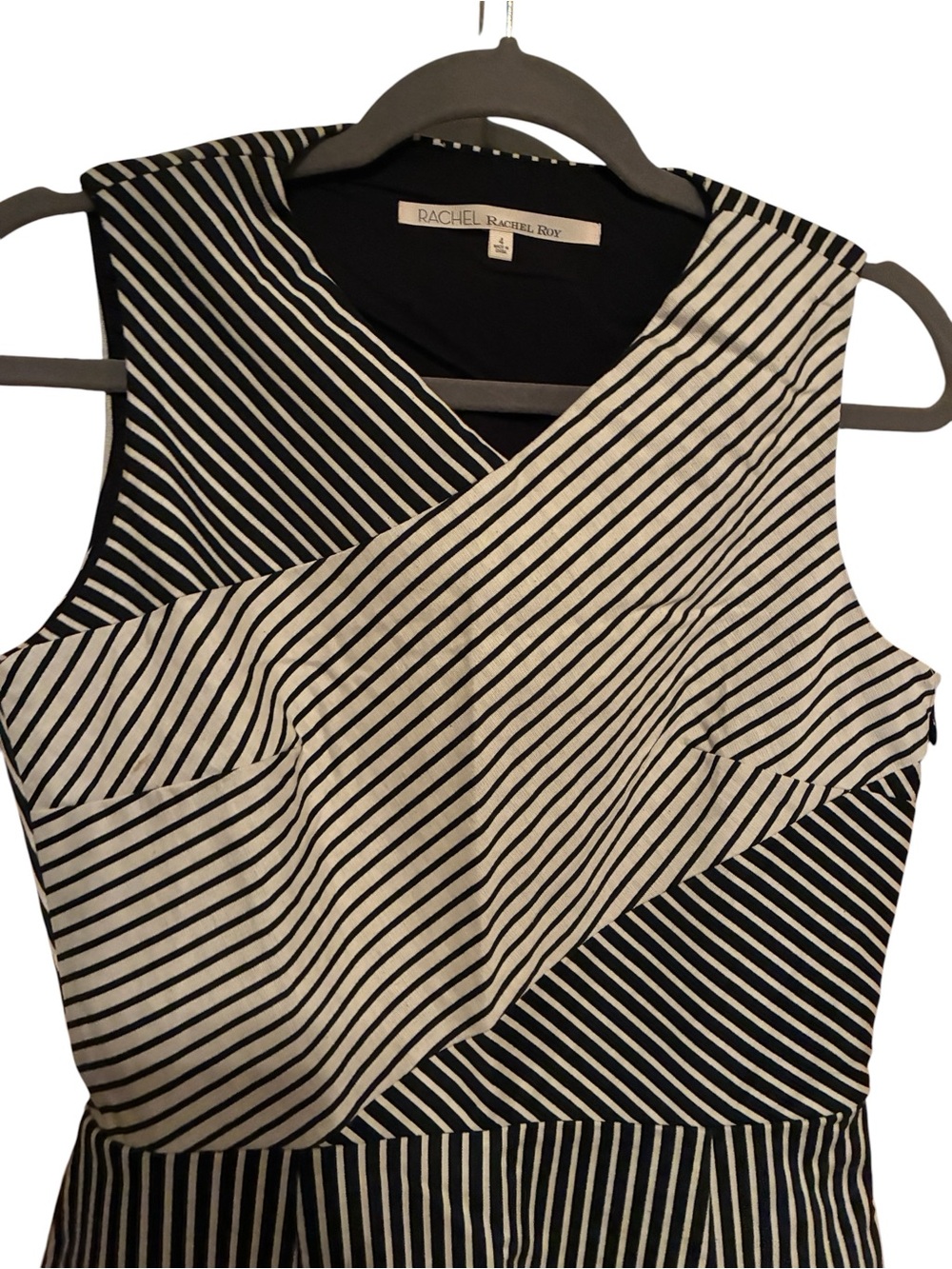 NWT RACHEL RACHEL ROY STRIPE CUTOUT SHEATH DRESS SIZE 4 - Picture 7 of 16